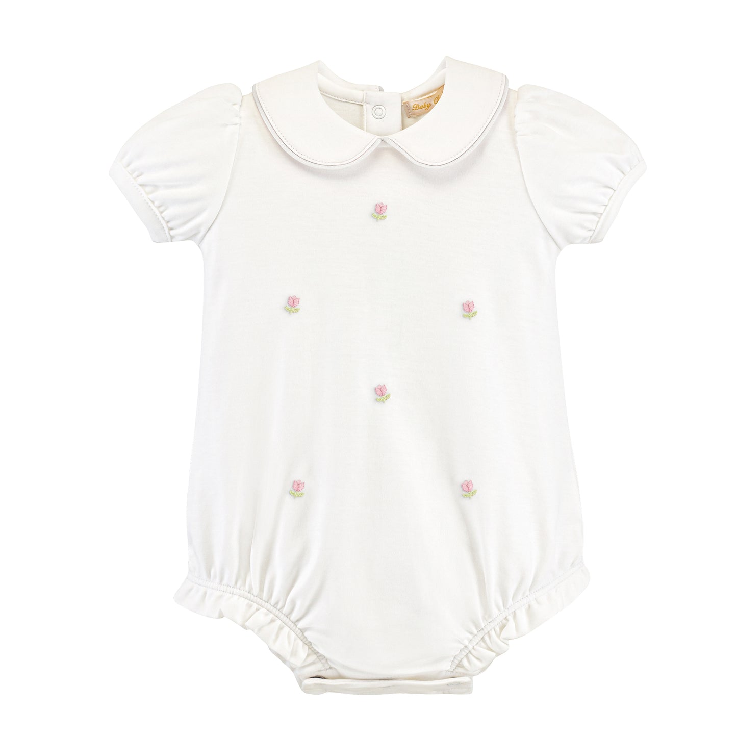 tulips hand embroidered bubble w/ round collar