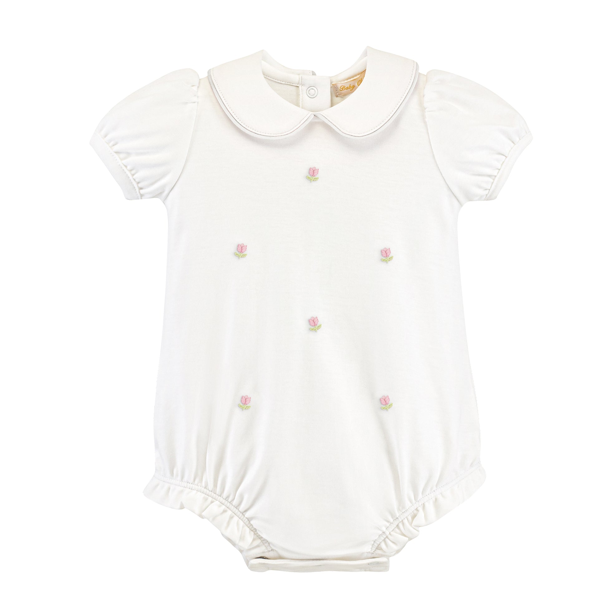 tulips hand embroidered bubble w/ round collar