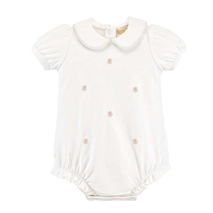 tulips hand embroidered bubble w/ round collar