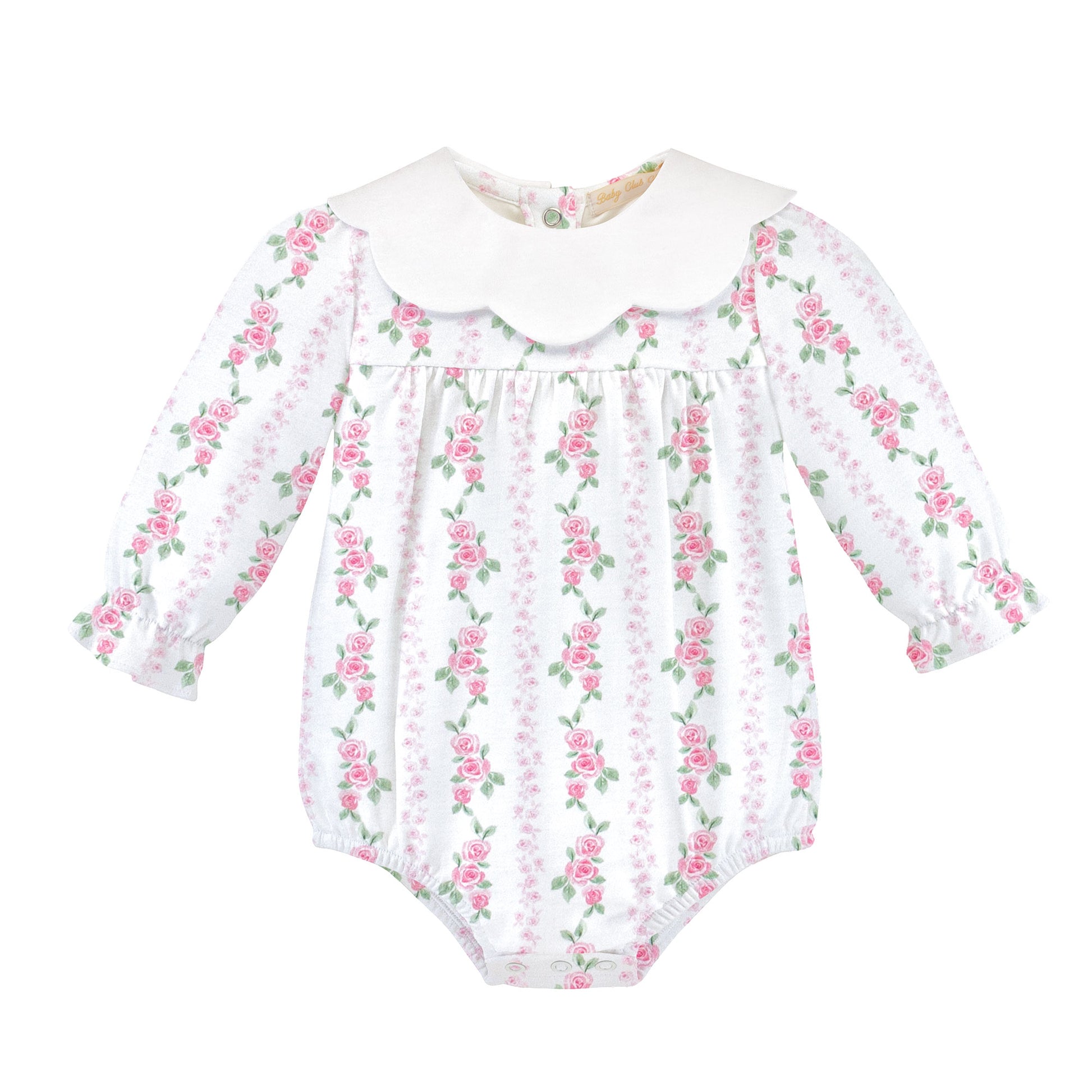 Scallop Collar Printed Bubble | Soft Roses
