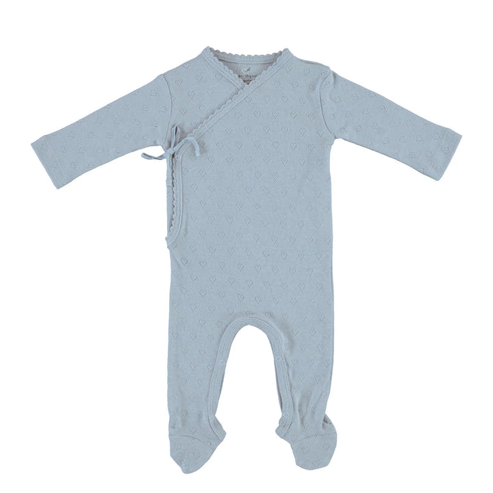 Bebe Heart Wrap Overall | Sea Heart Pointelle