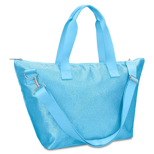 Blue Rhinestone Overnight Bag