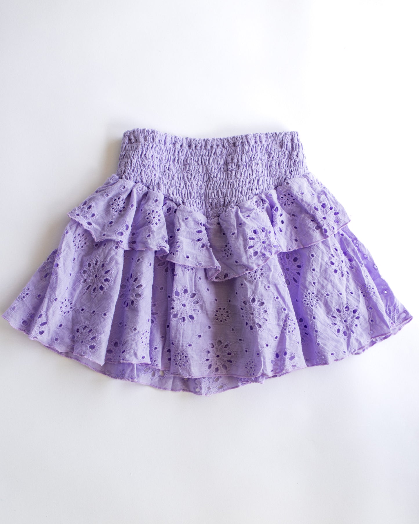 Lavender Eyelet Smocked Skirt