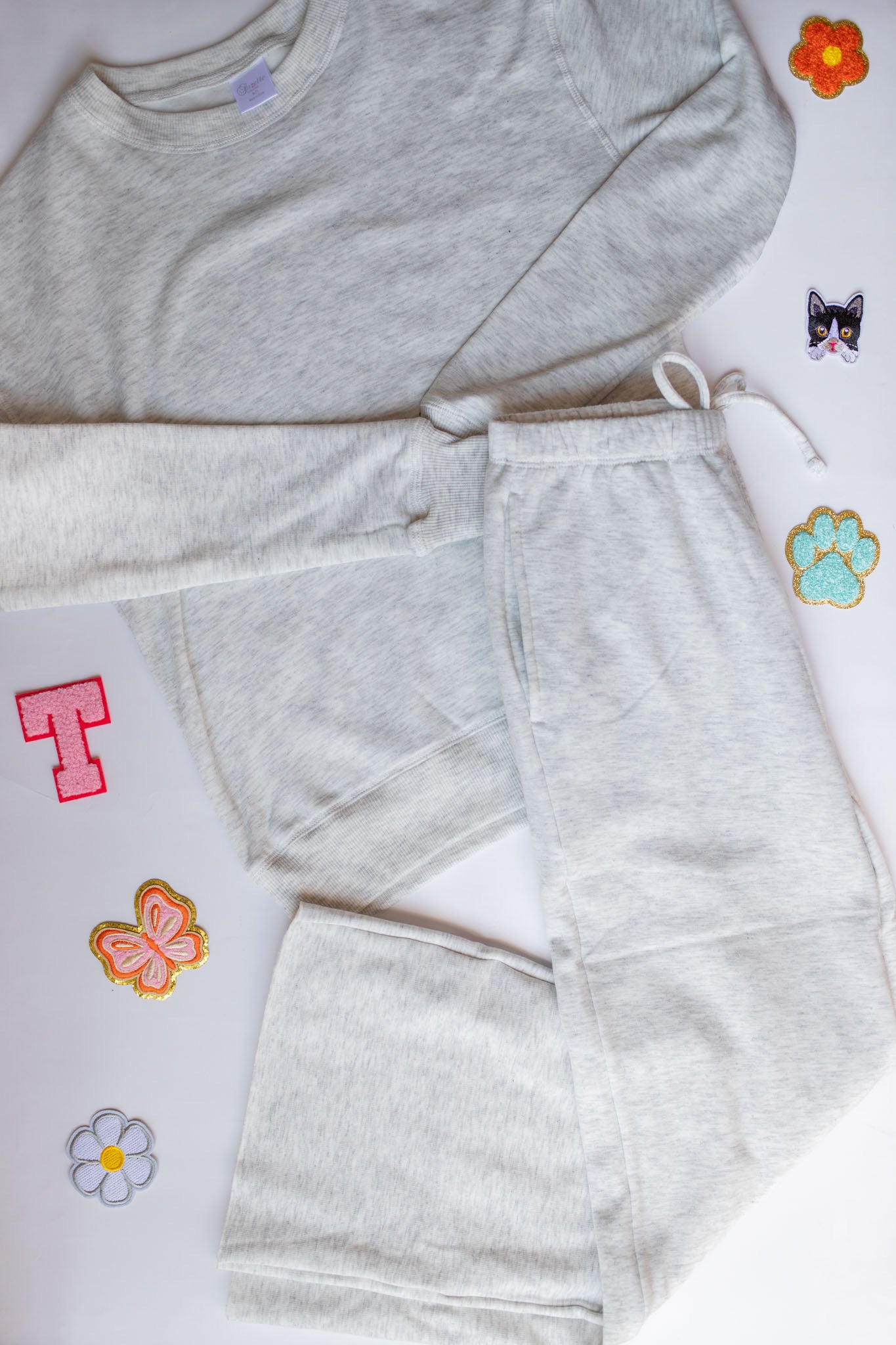 Custom Patch Set | Cloud Oversized Sweatshirt + Wide Leg Pant