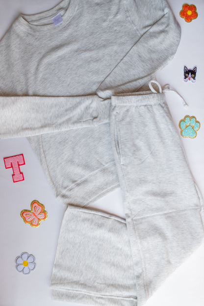 Custom Patch Set | Cloud Oversized Sweatshirt + Wide Leg Pant