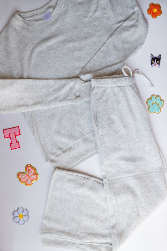 Custom Patch Set | Cloud Oversized Sweatshirt + Wide Leg Pant