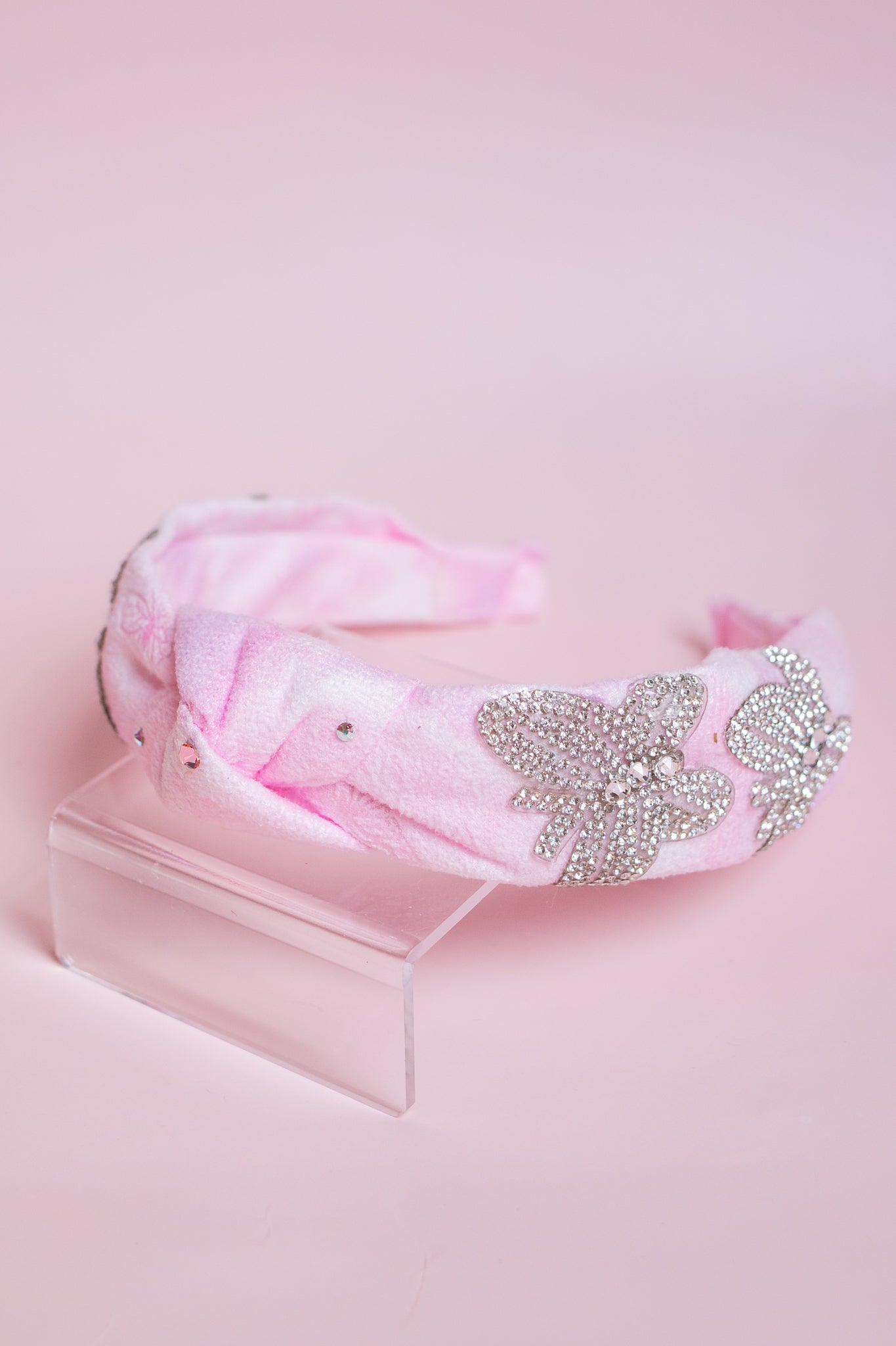 Crystal Butterfly Knot Headband | Pink