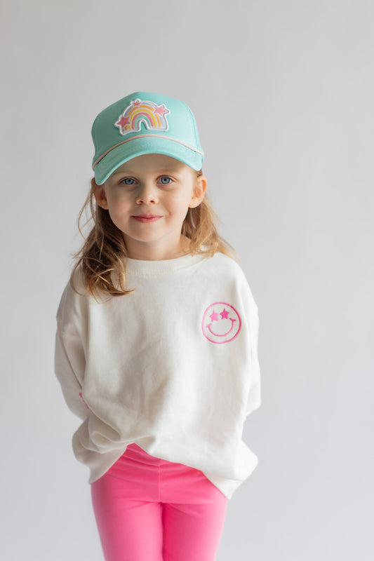 XOXO by Magpies Keep On Smiling Crew Neck | White | Youth