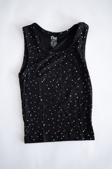 Silver Sparkle Tank | Black