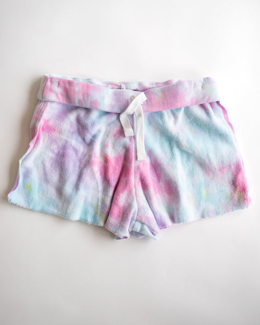 Pastel Tie Dye Fold Over Waist Short