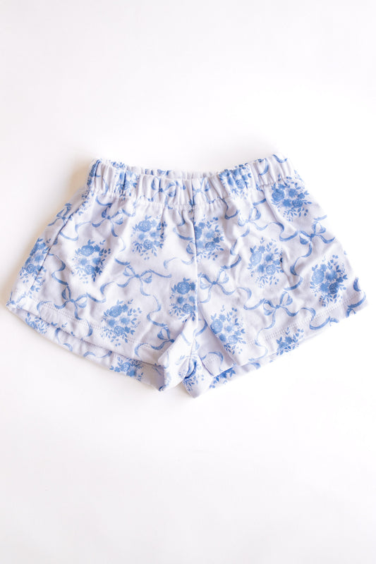 All Over Print Sweat Short | Blue Bow Toile
