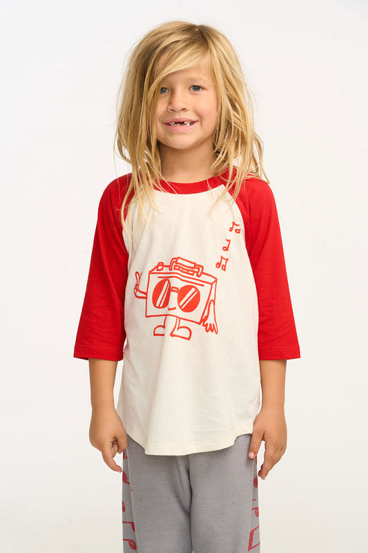 Boom Box 3/4 Sleeve Raglan Baseball Tee