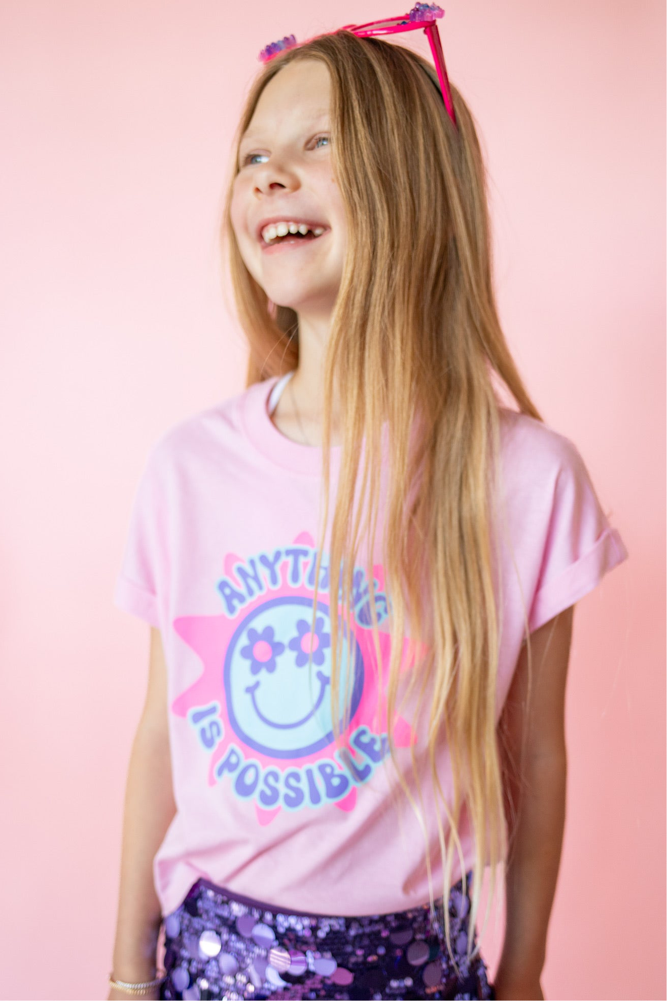 XOXO by Magpies Anything is Possible Printed Tee | Bubble Gum Pink