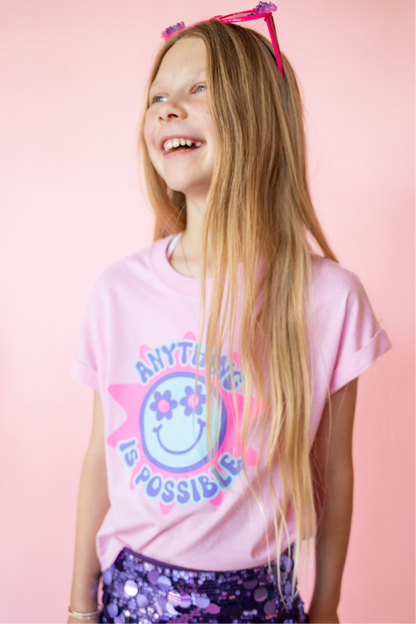 XOXO by Magpies Anything is Possible Printed Tee | Bubble Gum Pink