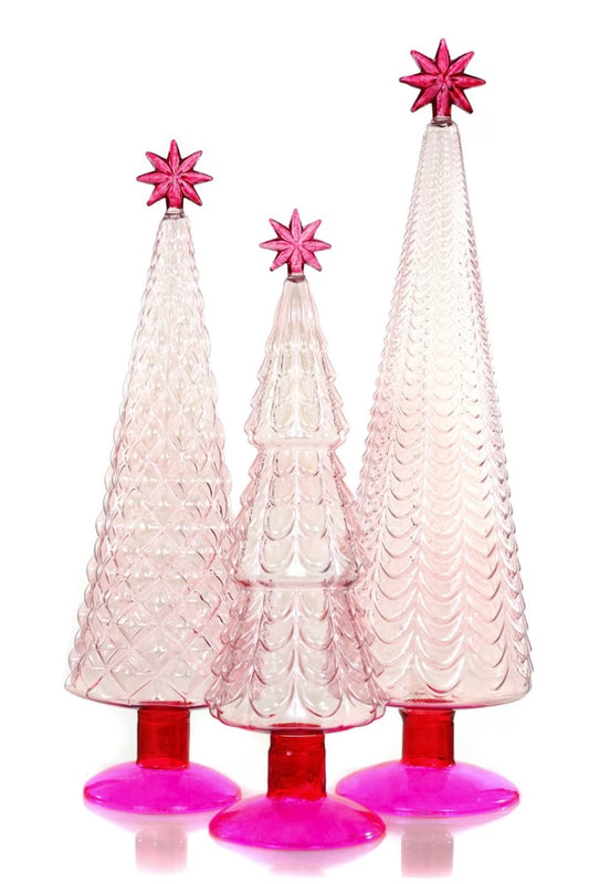 Translucent Tree Set of 3 | Pink + Pink