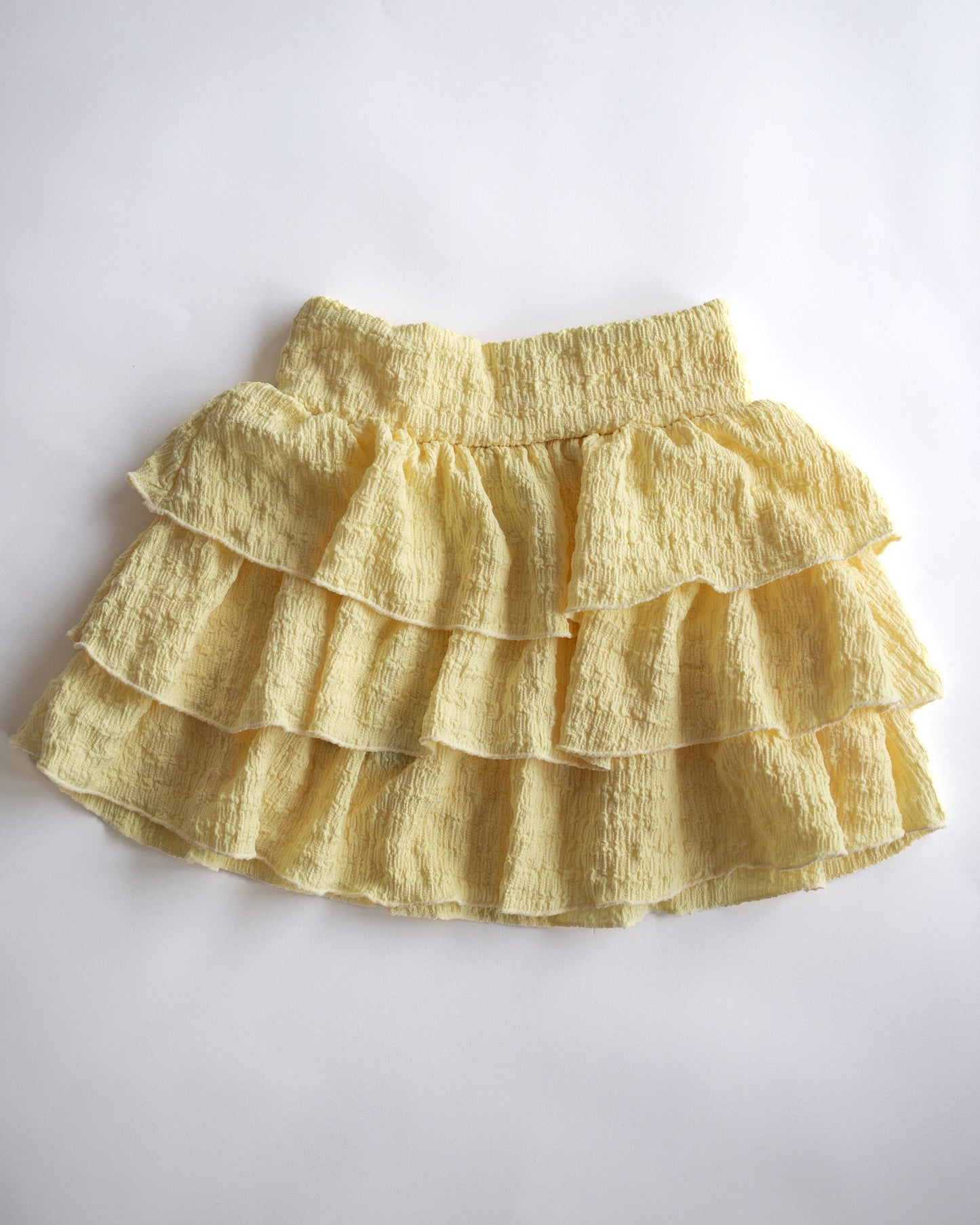 Crinkle Tiered Skirt | Yellow