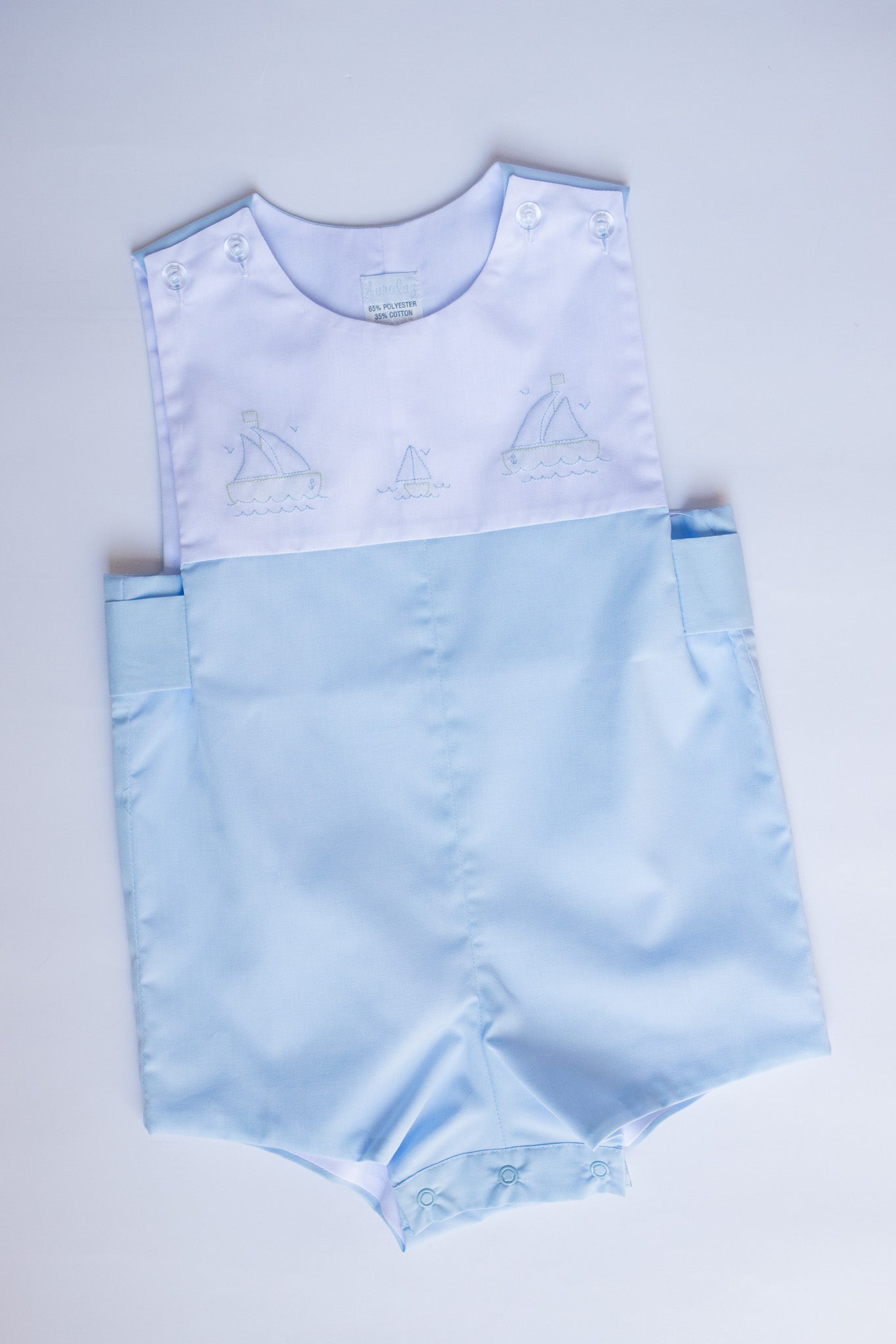 Boat Embroidered Boysuit | Blue