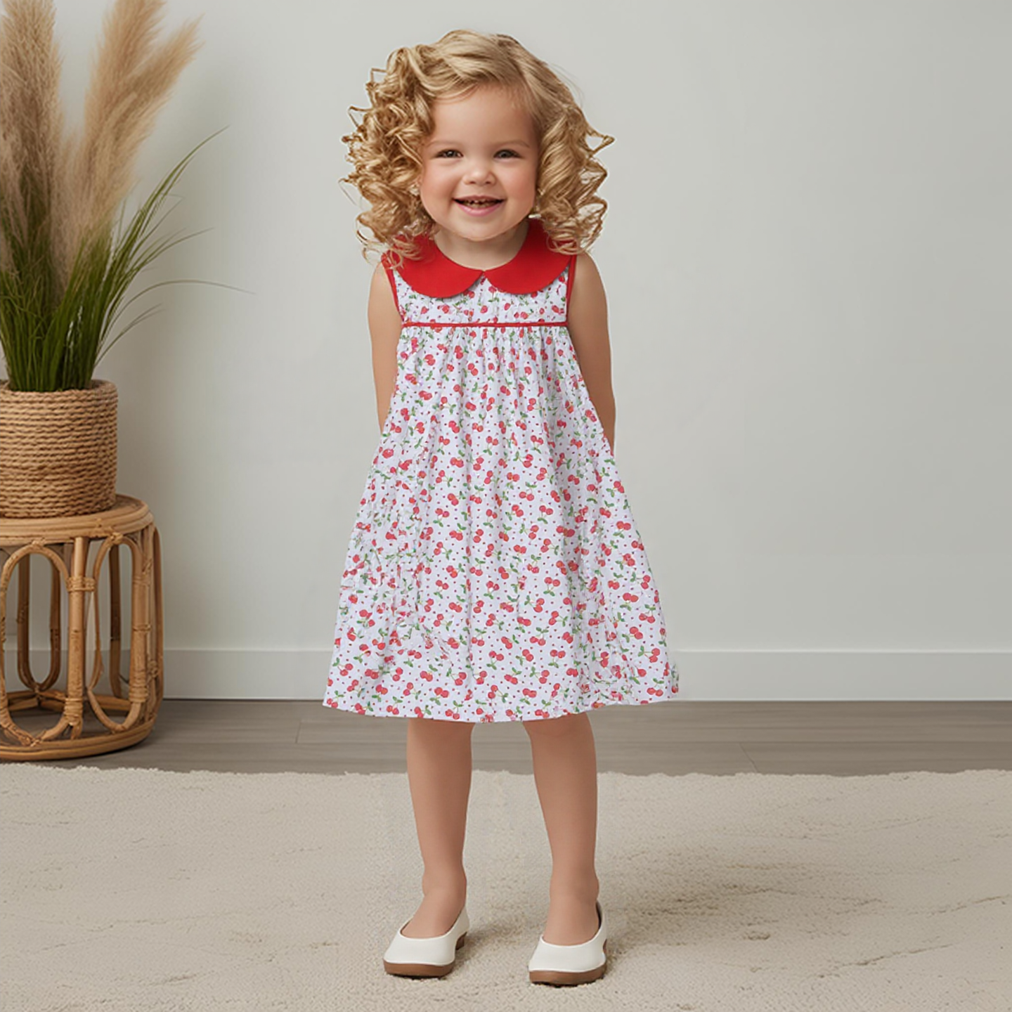 Collared Sleeveless Dress | Sweet as Cherries