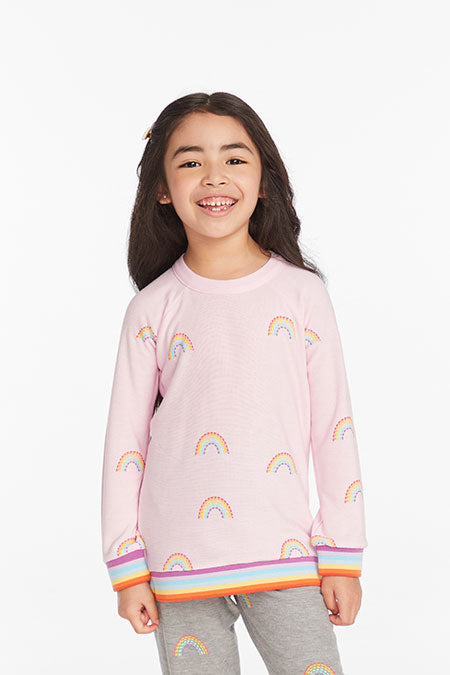 All Over Rainbow Cozy Knit Pullover