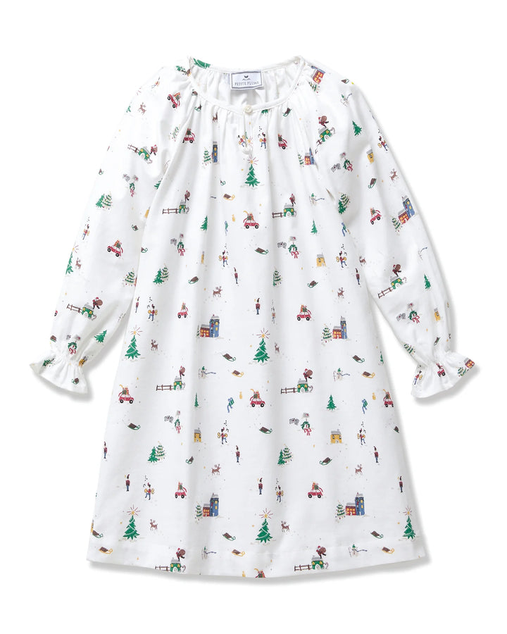 Girl's Delphine Twill Nightgown | Holiday Town
