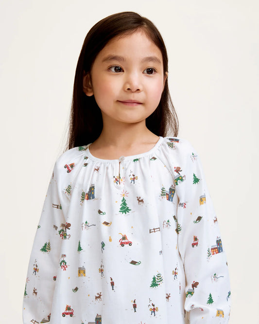 Girl's Delphine Twill Nightgown | Holiday Town