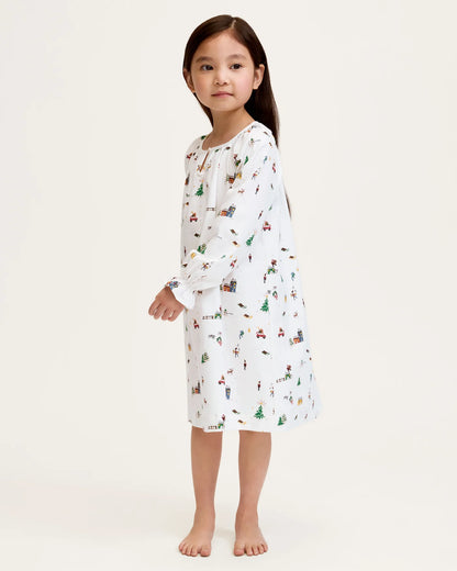 Girl's Delphine Twill Nightgown | Holiday Town