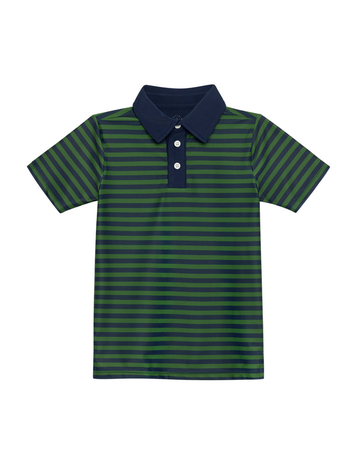 Navy & Dark Green QB Stripe Polo