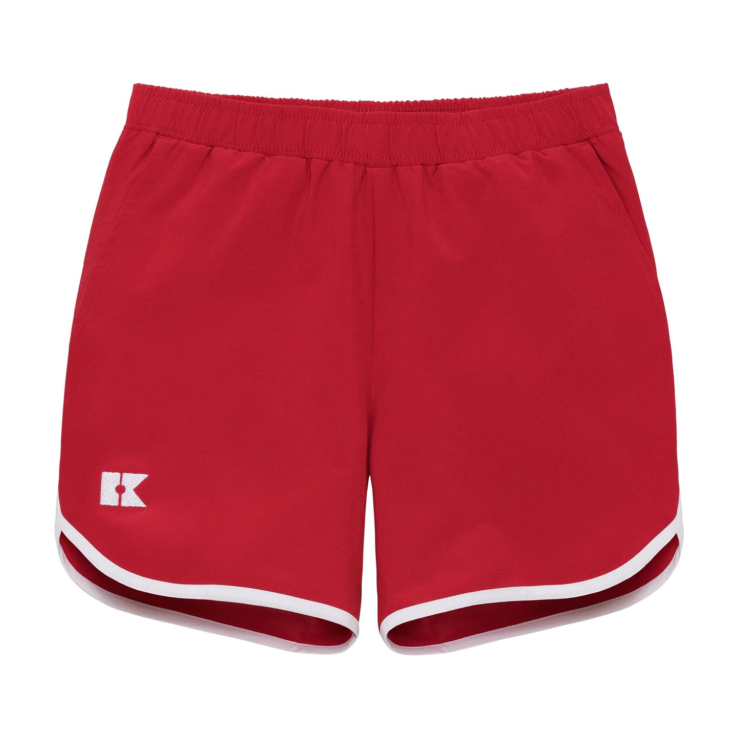 RED RETRO SUPER SHORT WITH WHITE PIPING