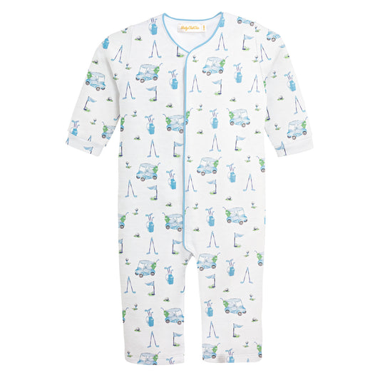 Printed Coverall w/ Piping | Light Blue Golf