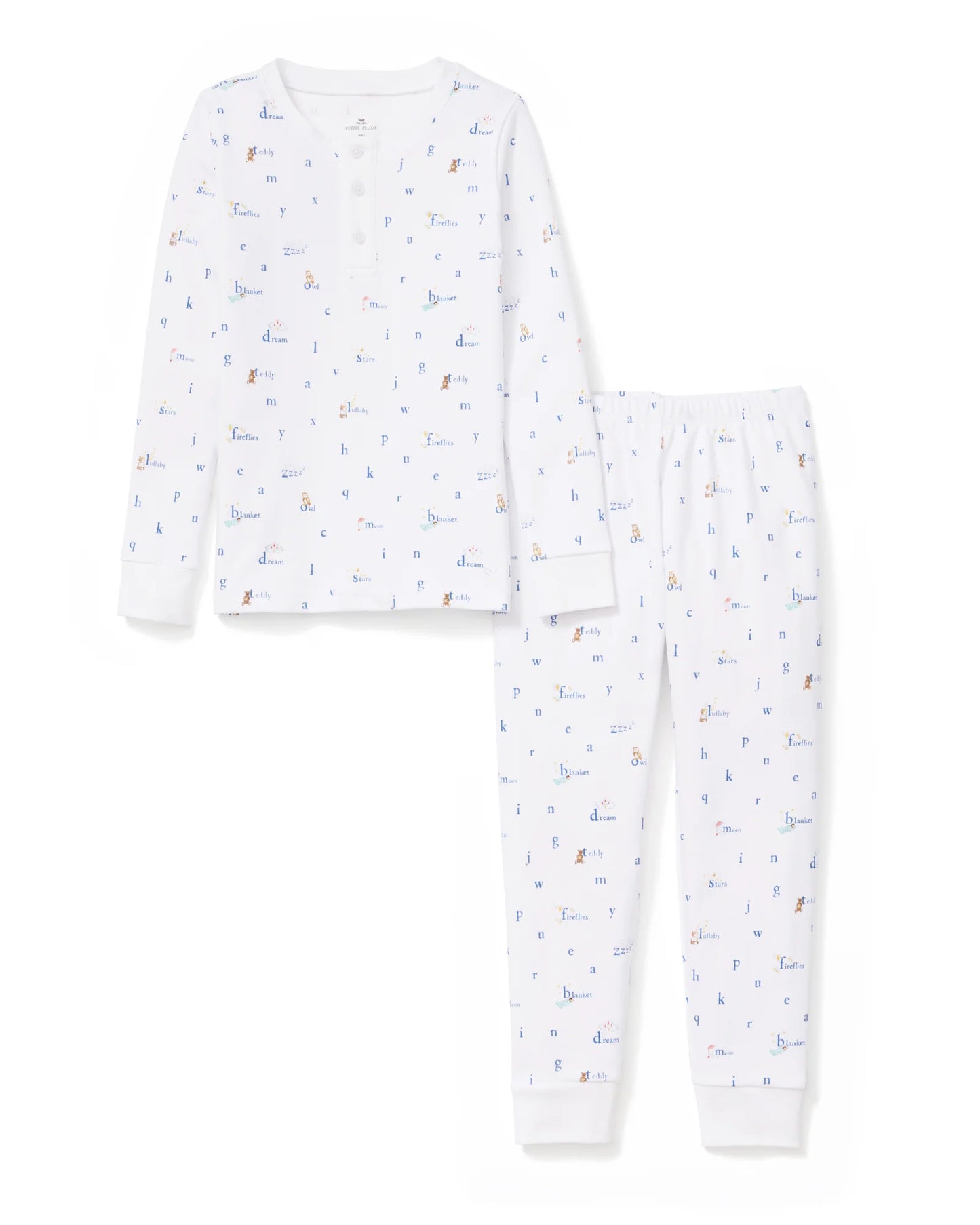 Kid's Pima Snug Fit Pajama Set | Letters & Lullabies