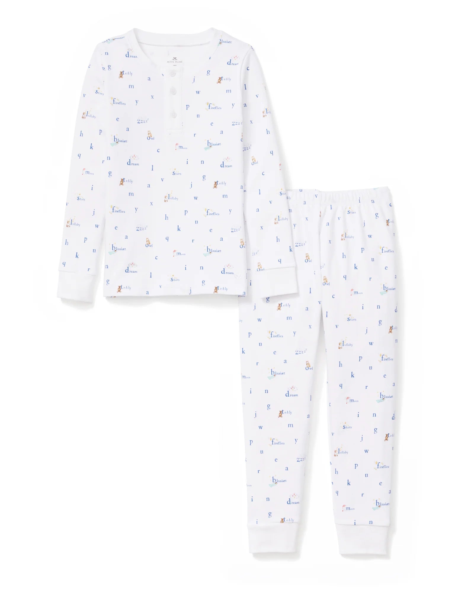 Kid's Pima Snug Fit Pajama Set | Letters & Lullabies