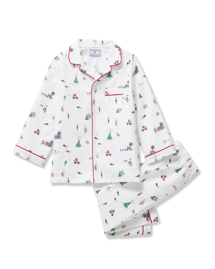 Kid's Twill Pajama Set | Holiday Town