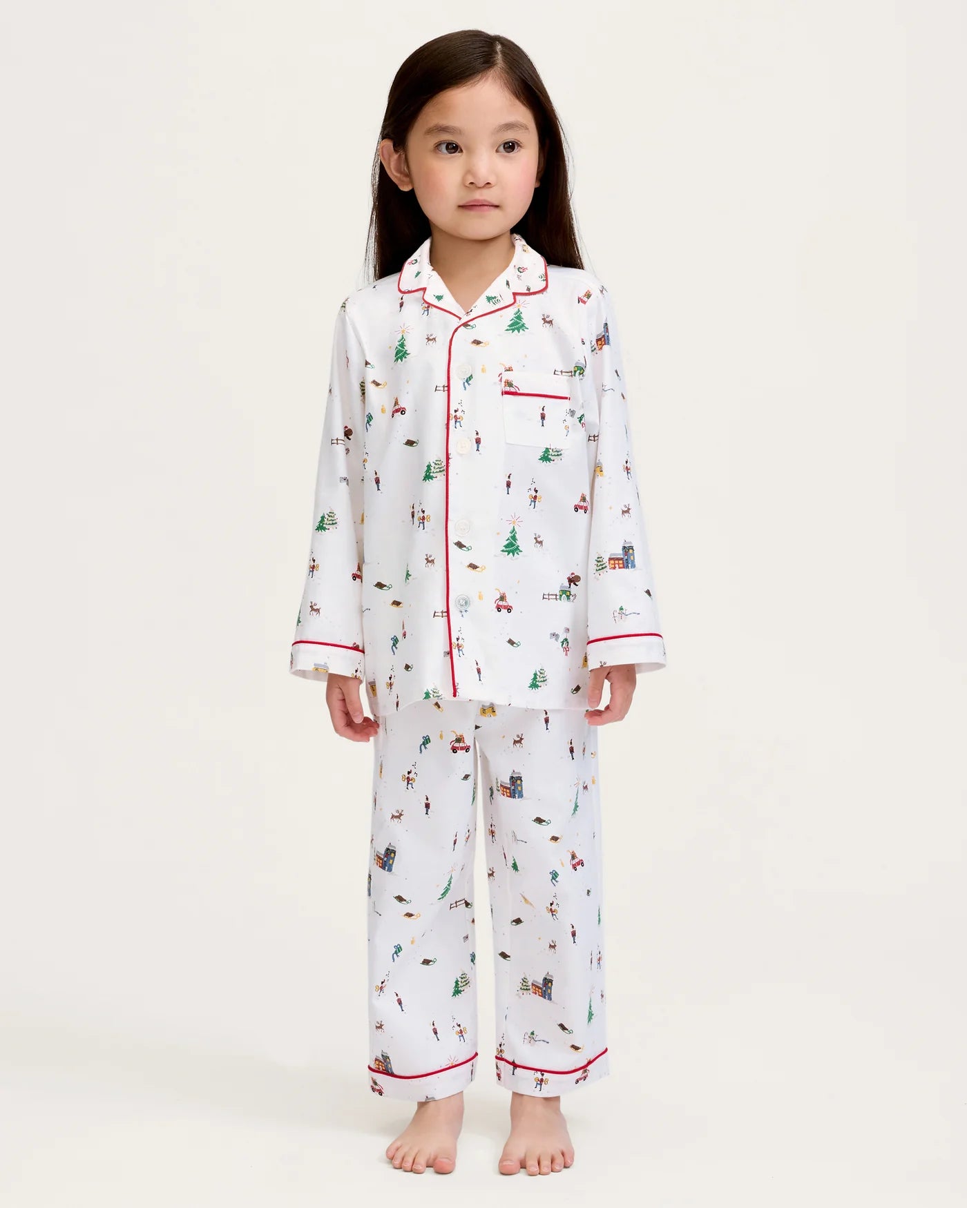 Kid's Twill Pajama Set | Holiday Town