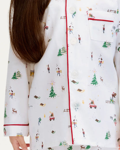 Kid's Twill Pajama Set | Holiday Town