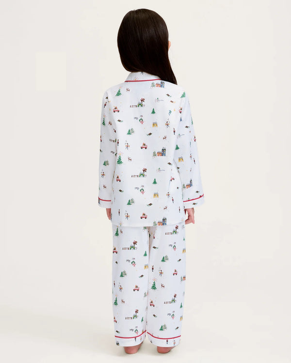 Kid's Twill Pajama Set | Holiday Town