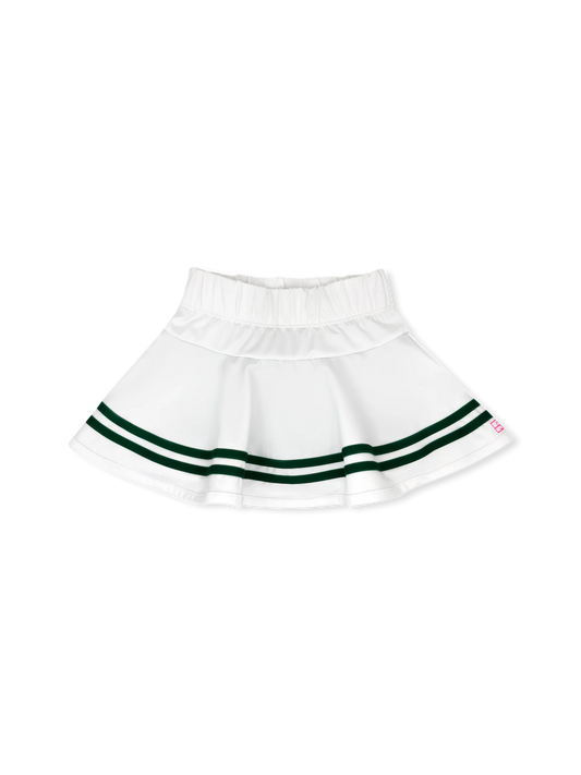 Callie Skort, White with Augusta Green