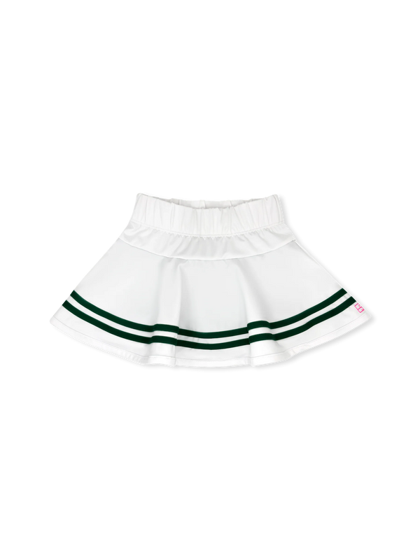 Callie Skort, White with Augusta Green
