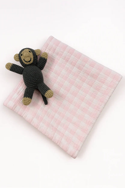 Gingham Check Baby Blanket | Pink