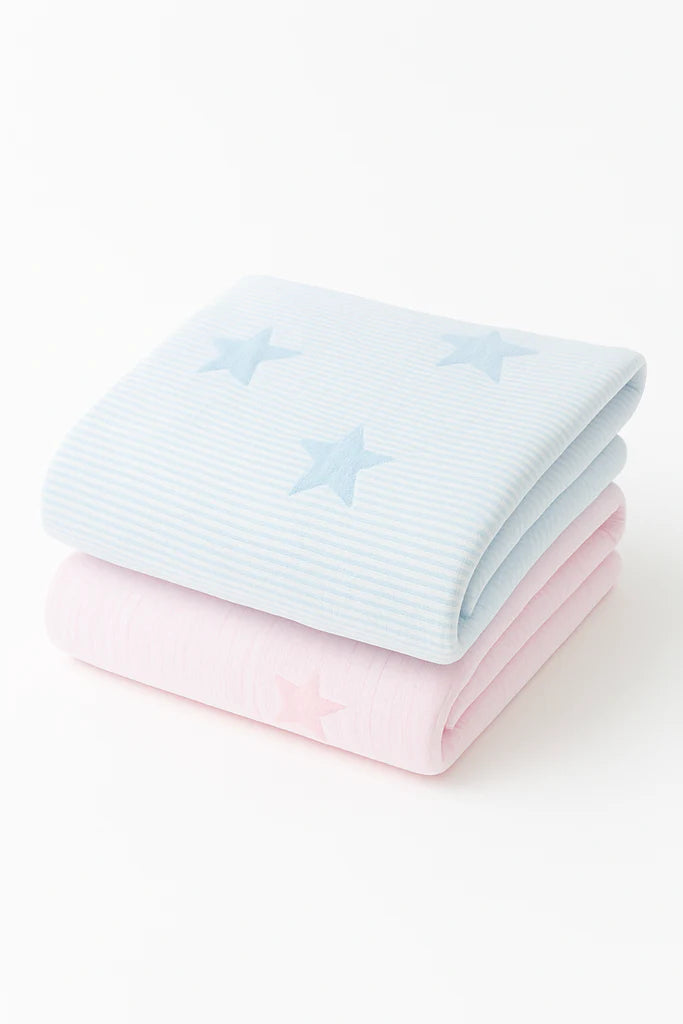 Seersucker Baby Blanket | Pink Stars