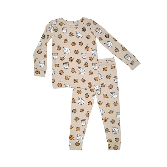 Two-Piece Long Sleeve Pajamas | Cookies and Milk