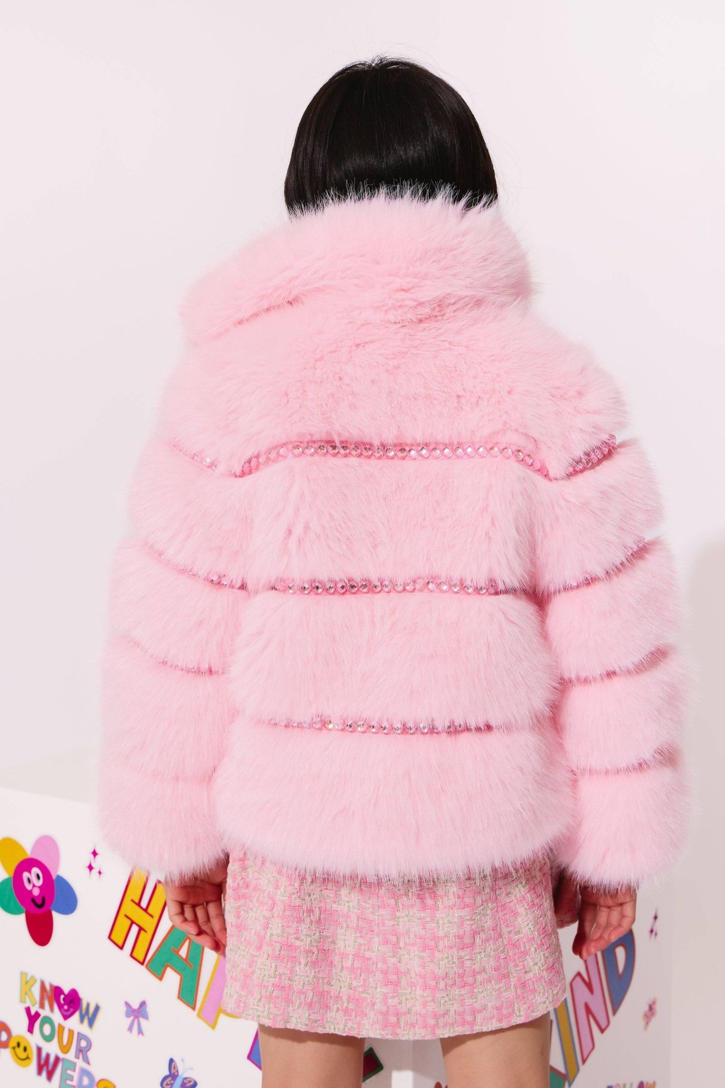 Cotton Candy Gem Faux Fur Coat
