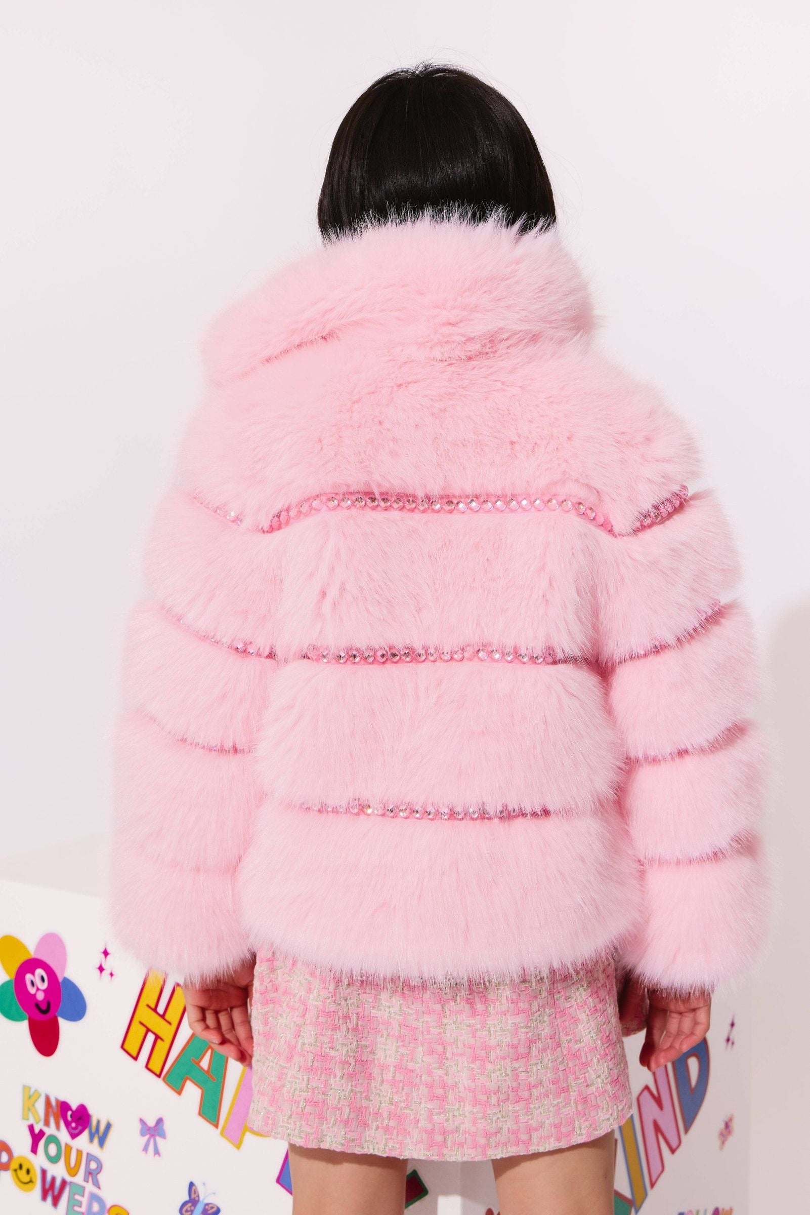 Cotton Candy Gem Faux Fur Coat