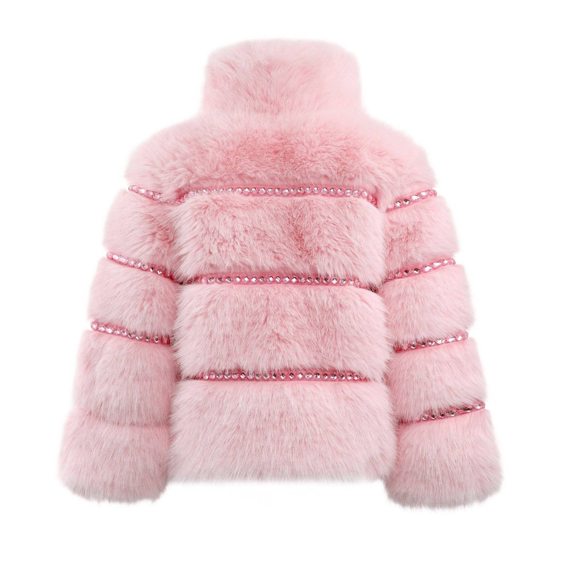 Cotton Candy Gem Faux Fur Coat