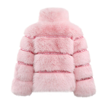 Cotton Candy Gem Faux Fur Coat