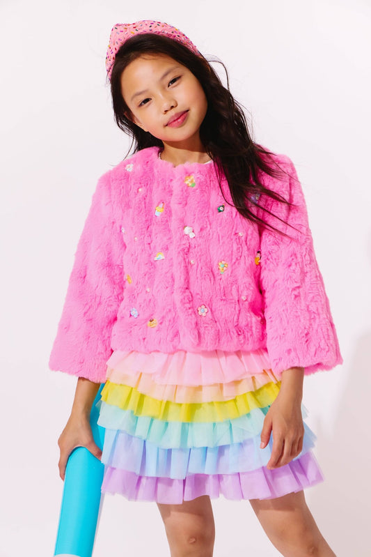 Cutie Charms Faux Fur Jacket