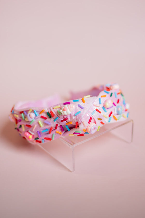 Sweets Sprinkle Knot Headband | Light Pink