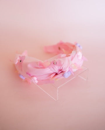 3D Butterfly Heart Charm Headband | Pink