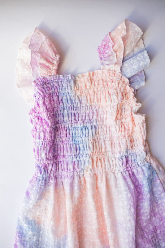 Embroidered Smocked Dress | Spring Tie Dye