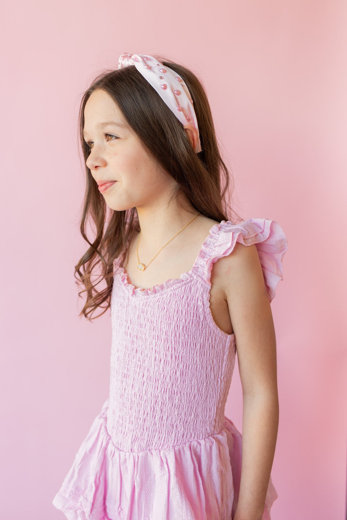 Flutter Smock Top Tiered Dress | Light Pink