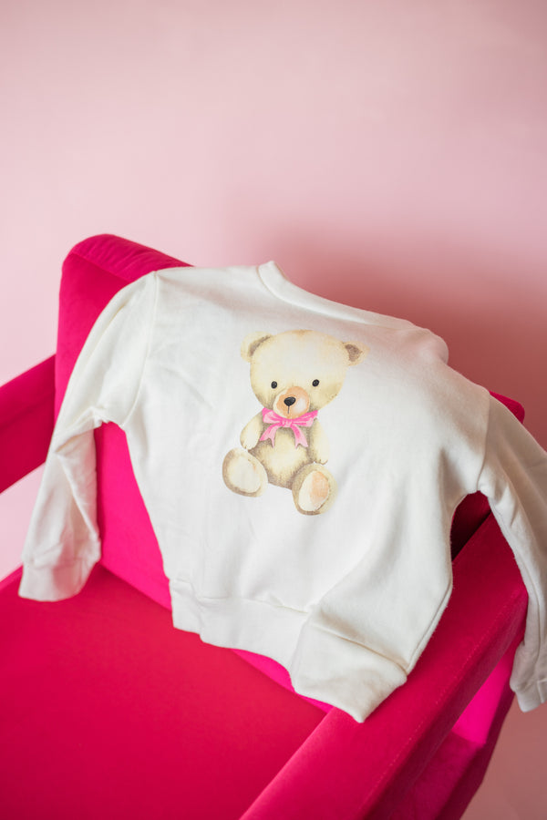 Teddy Large Print Crewneck Sweatshirt | Off White